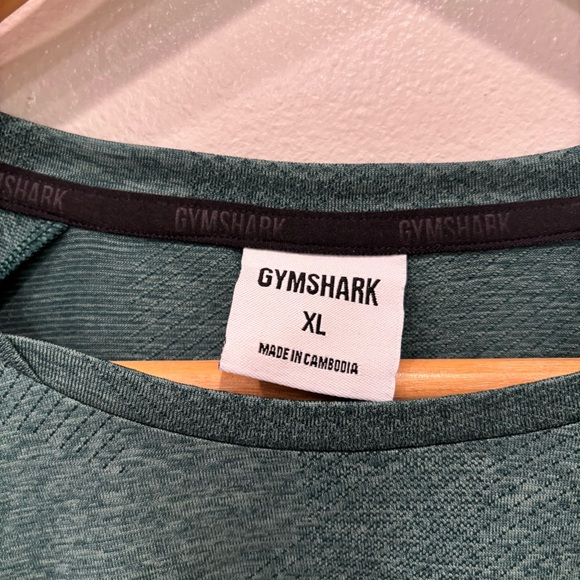 Gymshark Long Sleeve Woodland Green Shirt Men’s Size XL - Picture 3 of 12